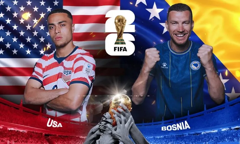 Cục diện trận đấu Mỹ vs Bosnia và Herzegovina tại hiệp một